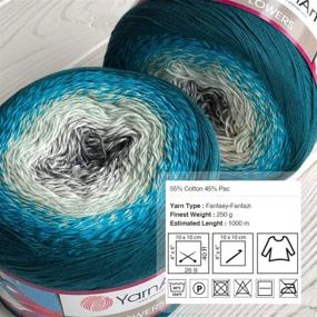 img 3 attached to 🌈 YarnArt Multicolor Cotton Yarn - Rainbow Crochet & Hand Knitting Yarn for Spring & Summer (289, 1 Cake), Color Choices Available