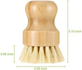 img 3 attached to 🧹 4-Piece Bamboo Coconut Bristle Mini Scrub Brush Set – Ideal for Cast Iron Skillet, Kitchen Sink, Bathroom, Household Cleaning (Style B)