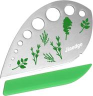 🌿 jiaedge green 9-hole stainless steel herb stripper: effortlessly remove leaves from kale, collard greens, thyme, basil, and rosemary logo