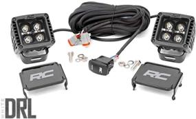 img 4 attached to Фары Rough Country 2 дюйма квадратные CREE Cube LED Black Series DRL со светом для передней дневной подсветки (пара) - Модель 70903BLKDRL