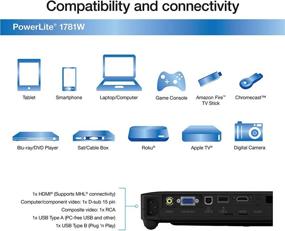 img 1 attached to Epson PowerLite 1781W WXGA Беспроводной 3LCD Портативный Проектор, черный - Яркость цвета 3,200 люмен, Белая яркость 3,200 люмен