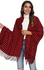 img 4 attached to Stay Cozy in Style: Viamulion Cashmere Pashmina Scarves for Women