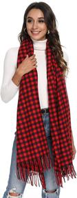 img 1 attached to Stay Cozy in Style: Viamulion Cashmere Pashmina Scarves for Women