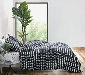 img 2 attached to 🛏️ Queen Size Marimekko Rasymatto Black Cotton Comforter Set