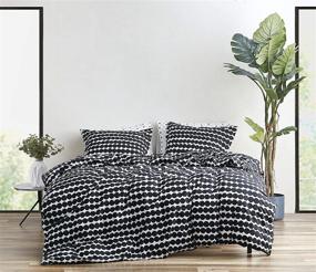 img 4 attached to 🛏️ Queen Size Marimekko Rasymatto Black Cotton Comforter Set