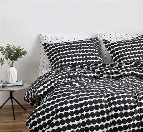 img 1 attached to 🛏️ Queen Size Marimekko Rasymatto Black Cotton Comforter Set