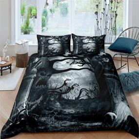 img 3 attached to Erosebridal King Size Halloween Horror Tree Bedding Set: Gothic Spooky Comforter Cover for Teens and Adults