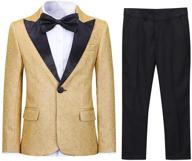 fashion tuxedo pieces golden silver boys' clothing logo