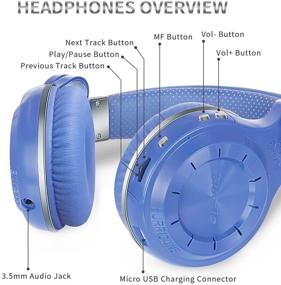 img 1 attached to Bluedio T2s Bluetooth Headphones: 57mm Driver Foldable Wireless Headset with Mic - 40 Hours Play Time (Blue)