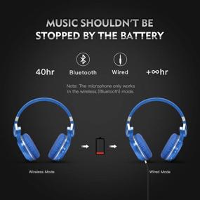img 2 attached to Bluedio T2s Bluetooth Headphones: 57mm Driver Foldable Wireless Headset with Mic - 40 Hours Play Time (Blue)