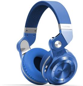 img 4 attached to Bluedio T2s Bluetooth Headphones: 57mm Driver Foldable Wireless Headset with Mic - 40 Hours Play Time (Blue)