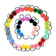 colorful 40-piece pom ball elastic hair ties for girls' ponytail holders - assorted colors logo