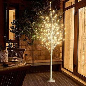 img 2 attached to AWQM Birch Tree Pack of 3: 4ft, 5ft, 6ft - Perfect for Home, Festival, Party, and Christmas Decor, Indoor/Outdoor - Warm White