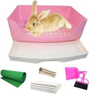 🐇 convenient tfwadmx rabbit litter box: spacious bunny corner toilet with drawer for guinea pigs, chinchillas, hamsters, hedgehogs, and more! logo