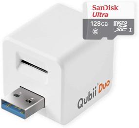 img 4 attached to 📱 Efficient Photo Storage Device for iPhone & Android - Qubii Duo USB-A, Auto Backup, Apple MFi Certified, 128GB White
