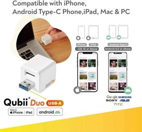 img 2 attached to 📱 Efficient Photo Storage Device for iPhone & Android - Qubii Duo USB-A, Auto Backup, Apple MFi Certified, 128GB White