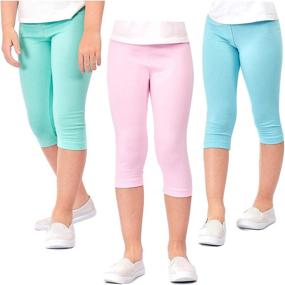 img 4 attached to 👖 DEAR SPARKLE Girls' Capri Leggings 3 Pack - Stylish Stretchable Kids & Toddler Pants (G2)