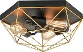 img 4 attached to 🖤✨ Contemporary Black and Gold Brass Flush Mount Ceiling Lights: Ultimate Ceiling Lighting Solution