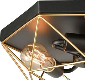 img 3 attached to 🖤✨ Contemporary Black and Gold Brass Flush Mount Ceiling Lights: Ultimate Ceiling Lighting Solution