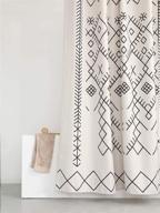 🚿 yokii boho moroccan fabric shower curtain, tribal beige geometric trellis bathroom curtain set - decorative spa hotel bath curtain, heavy weighted polyester, 72-inch (beige, 72 x 72) logo