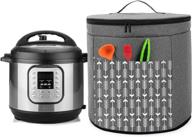 yarwo 6 quart instant pot dust cover - nylon cover with pockets and wipe clean liner, gray arrow design (patent pending) - perfectly compatible with pressure cooker logo