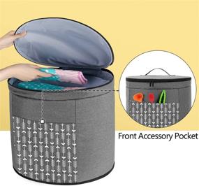 img 2 attached to Yarwo 6 Quart Instant Pot Dust Cover - Nylon Cover with Pockets and Wipe Clean Liner, Gray Arrow Design (Patent Pending) - Perfectly Compatible with Pressure Cooker