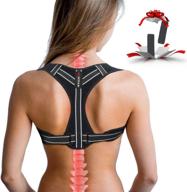 adjustable posture corrector for women and men - best back brace for 👍 comfortable and effective posture support, pain relief for shoulders and back, wearable under clothes logo