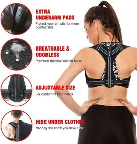 img 3 attached to Adjustable Posture Corrector for Women and Men - Best Back Brace for 👍 Comfortable and Effective Posture Support, Pain Relief for Shoulders and Back, Wearable under Clothes