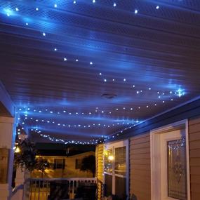 img 2 attached to 🎄 Outdoor Waterproof Solar Christmas Lights - 2 Pack, 66ft 200 LED Fairy Lights - White, Silver Wire - 8 Modes Twinkle Lights for Garden, Yard, Patio - Fence Wedding Decoration