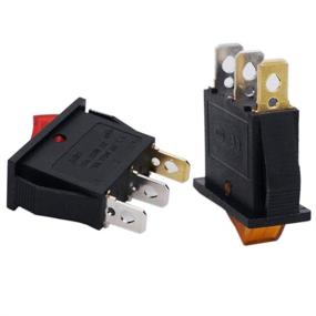 img 2 attached to 🚦 Twidec/6Pcs Rocker Switch 3 Pins 2 Position ON/Off AC 20A 125V 15A 250V SPST Yellow, Red and Green LED Light Illuminated Boat Rocker Switch Toggle - Quality Assurance for 1 Years - KCD3-101N-YGR
