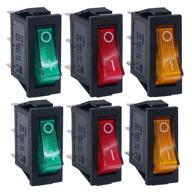 🚦 twidec/6pcs rocker switch 3 pins 2 position on/off ac 20a 125v 15a 250v spst yellow, red and green led light illuminated boat rocker switch toggle - quality assurance for 1 years - kcd3-101n-ygr логотип