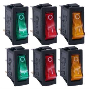 img 4 attached to 🚦 Twidec/6Pcs Rocker Switch 3 Pins 2 Position ON/Off AC 20A 125V 15A 250V SPST Yellow, Red and Green LED Light Illuminated Boat Rocker Switch Toggle - Quality Assurance for 1 Years - KCD3-101N-YGR