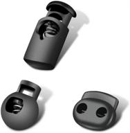 🔒 60 штук застежек с пружинным стопором для шнуровки - профессиональный набор пластиковых застежек для шнурков, 3 вида черных остановок для шнурка (включая двухотверстие и одноотверстие) - упаковка из 60 штук. логотип