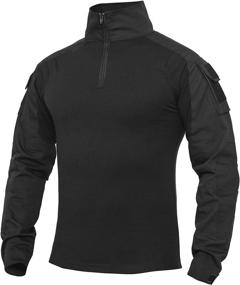 img 4 attached to XKTTAC Tactical Combat Airsoft Military Shirt Black L Outdoor Recreation