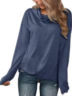 minthunter women's long sleeve cowl neck 👚 tunic sweatershirt: stylish & casual tops for women логотип