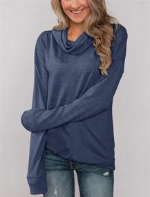 img 1 attached to Minthunter Women's Long Sleeve Cowl Neck 👚 Tunic Sweatershirt: Stylish & Casual Tops for Women