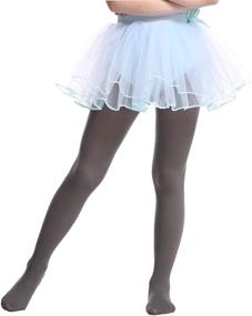 img 2 attached to Tights Opaque Footed Microfiber Comfortable Girls' Clothing and Socks & Tights