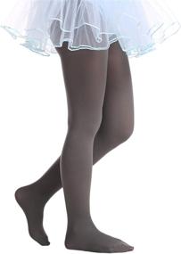 img 4 attached to Tights Opaque Footed Microfiber Comfortable Girls' Clothing and Socks & Tights