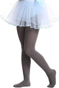 img 3 attached to Tights Opaque Footed Microfiber Comfortable Girls' Clothing and Socks & Tights