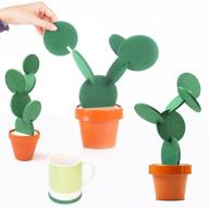 sirensky brand diy cactus coaster set: 6-piece novelty gift for home office bar decor & drink improvement - flowerpot holder included logo