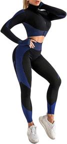 img 4 attached to JOYMODE Workout Clothes Seamless Leggings Sports & Fitness