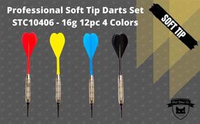 img 3 attached to 🎯 SHOT TAKER CO. EST. 2017 Soft Tip Darts Set - 12 pc Bar Darts - Perfect Fun Darts for 4 Players on Electronic and Plastic Dartboard (16g Silver)