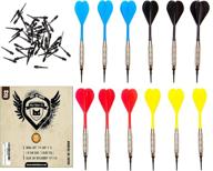 🎯 shot taker co. est. 2017 soft tip darts set - 12 pc bar darts - perfect fun darts for 4 players on electronic and plastic dartboard (16g silver) логотип