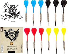 img 4 attached to 🎯 SHOT TAKER CO. EST. 2017 Soft Tip Darts Set - 12 pc Bar Darts - Perfect Fun Darts for 4 Players on Electronic and Plastic Dartboard (16g Silver)