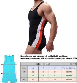 img 1 attached to 👔 YUFEIDA Men's Slim Fit Athletic Supporters Bodysuit - Stretchy Base Layers Wrestling Leotard Singlet with Boxer Jumpsuit