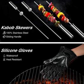 img 1 attached to 🔥 Ultimate 25PCS Stainless Steel Grilling Kit with Thermometer and Meat Injector - OlarHike BBQ Grill Tools Set for Smoker, Camping, Kitchen, Barbecue - Perfect Utensil Gift for Men and Women