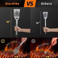 🔥 ultimate 25pcs stainless steel grilling kit with thermometer and meat injector - olarhike bbq grill tools set for smoker, camping, kitchen, barbecue - perfect utensil gift for men and women logo