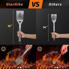 img 4 attached to 🔥 Ultimate 25PCS Stainless Steel Grilling Kit with Thermometer and Meat Injector - OlarHike BBQ Grill Tools Set for Smoker, Camping, Kitchen, Barbecue - Perfect Utensil Gift for Men and Women