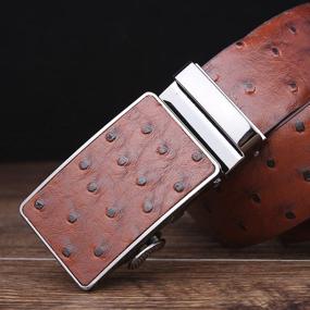 img 2 attached to 👔 Stylish SIMU Ostrich Embossed Pattern Automatic Men's Accessories and Belts: Elevate Your Fashion Game!