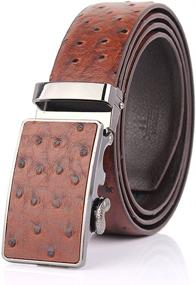 img 4 attached to 👔 Stylish SIMU Ostrich Embossed Pattern Automatic Men's Accessories and Belts: Elevate Your Fashion Game!